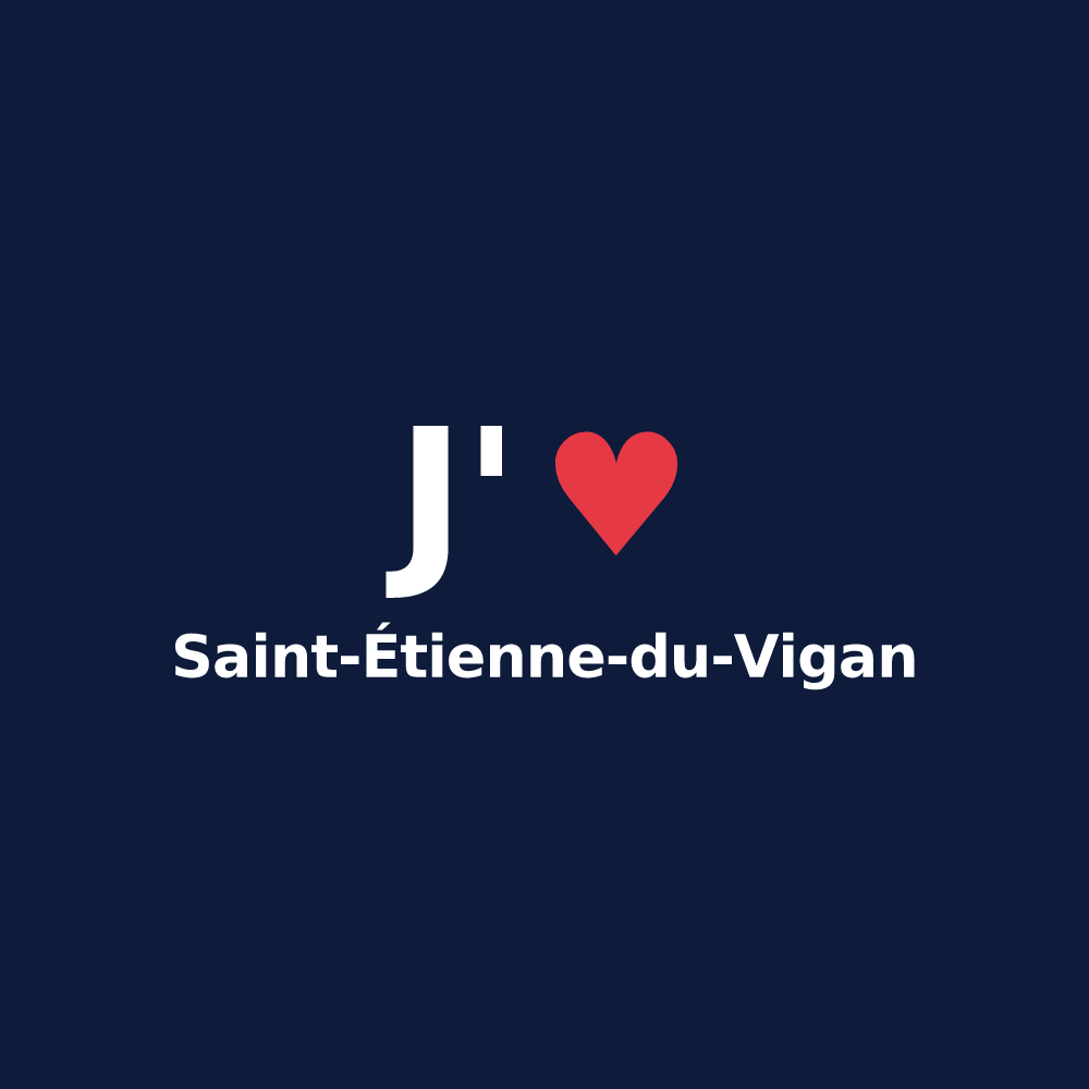 T-shirt personnalisé Saint-Étienne-du-Vigan — design J'aime Saint-Étienne-du-Vigan