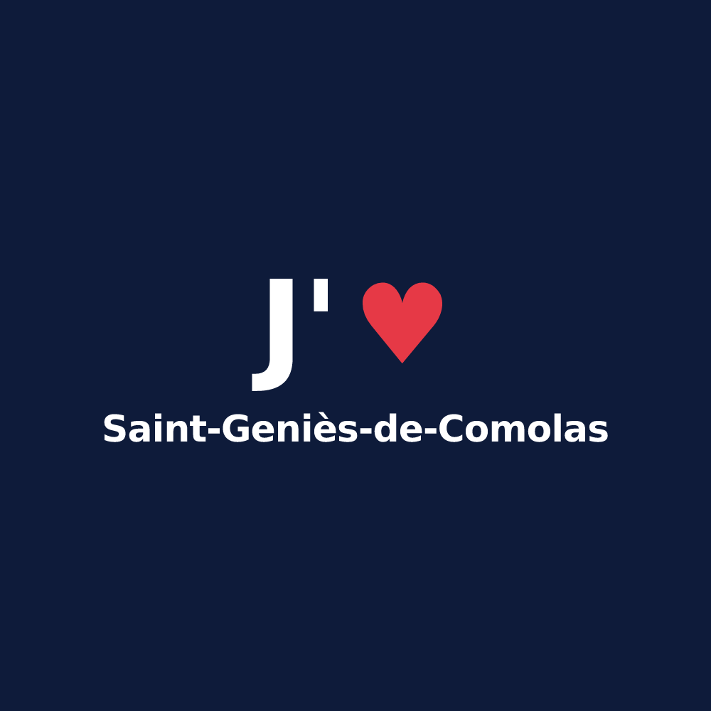 T-shirt personnalisé Saint-Geniès-de-Comolas — design J'aime Saint-Geniès-de-Comolas