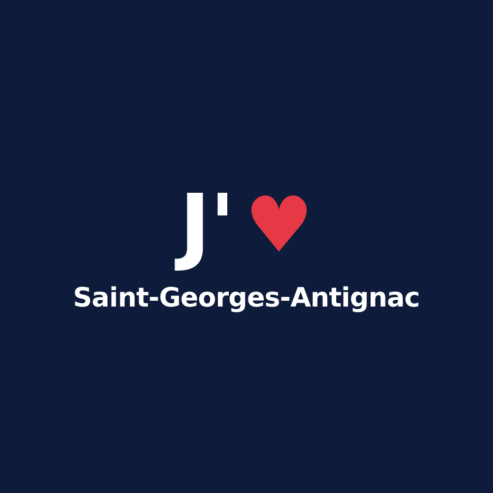 T-shirt personnalisé Saint-Georges-Antignac — design J'aime Saint-Georges-Antignac