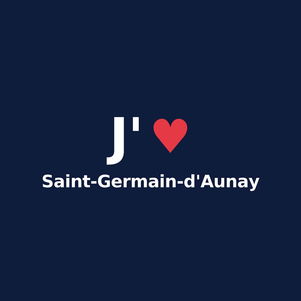 T-shirt personnalisé Saint-Germain-d'Aunay — design J'aime Saint-Germain-d'Aunay