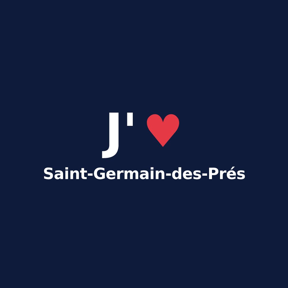 T-shirt personnalisé Saint-Germain-des-Prés — design J'aime Saint-Germain-des-Prés