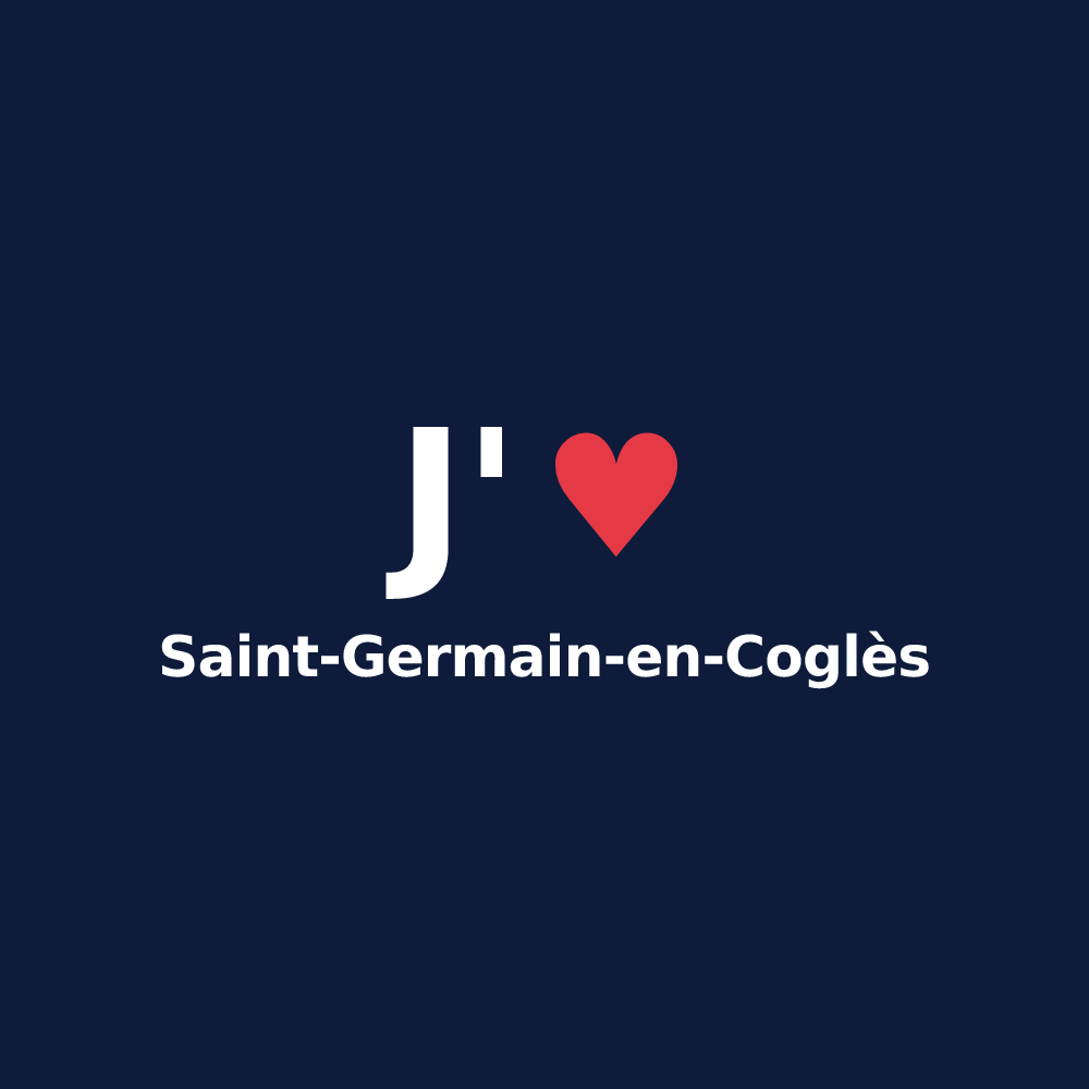 T-shirt personnalisé Saint-Germain-en-Coglès — design J'aime Saint-Germain-en-Coglès