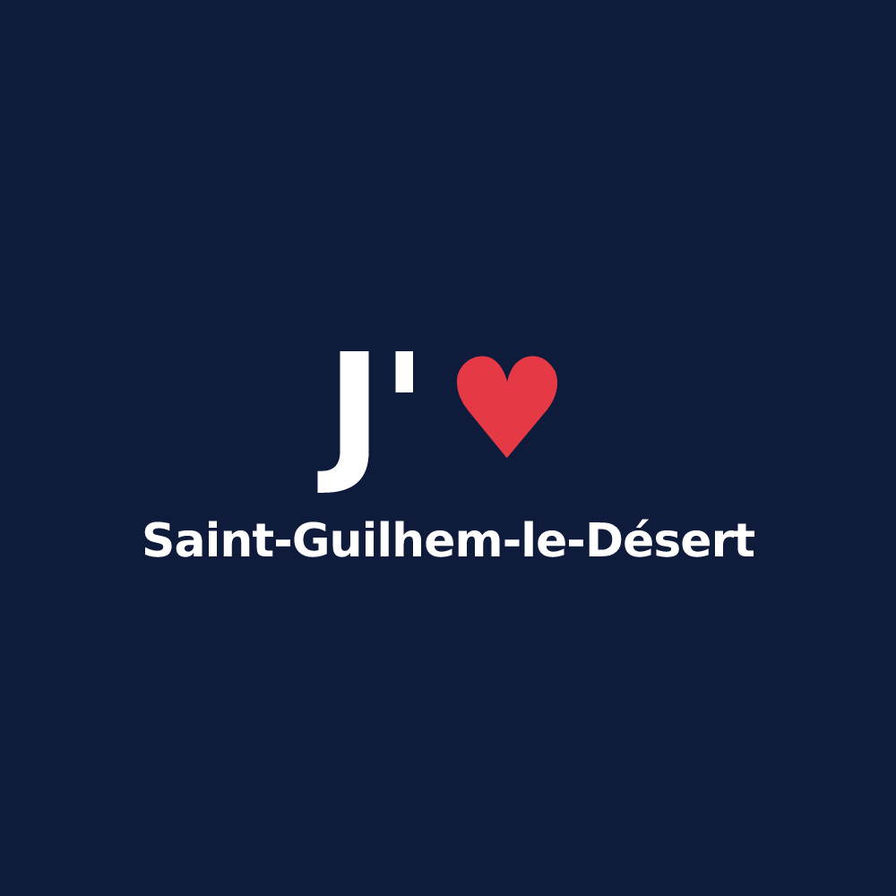 T-shirt personnalisé Saint-Guilhem-le-Désert — design J'aime Saint-Guilhem-le-Désert