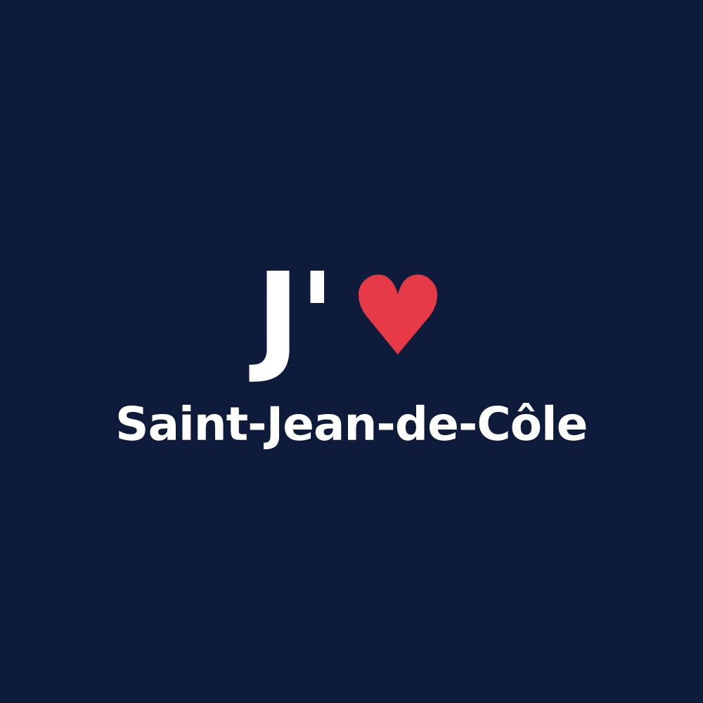 T-shirt personnalisé Saint-Jean-de-Côle — design J'aime Saint-Jean-de-Côle