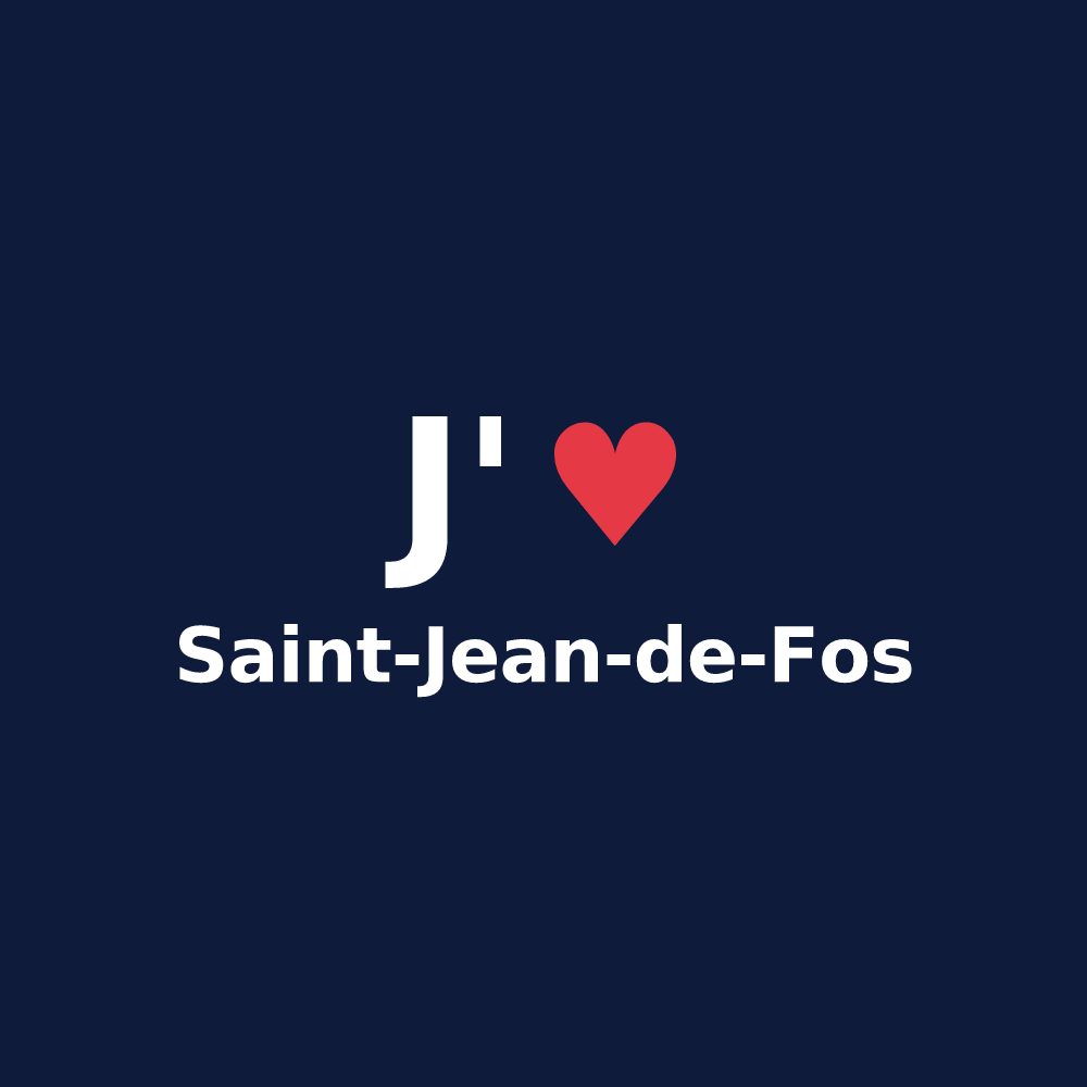 T-shirt personnalisé Saint-Jean-de-Fos — design J'aime Saint-Jean-de-Fos