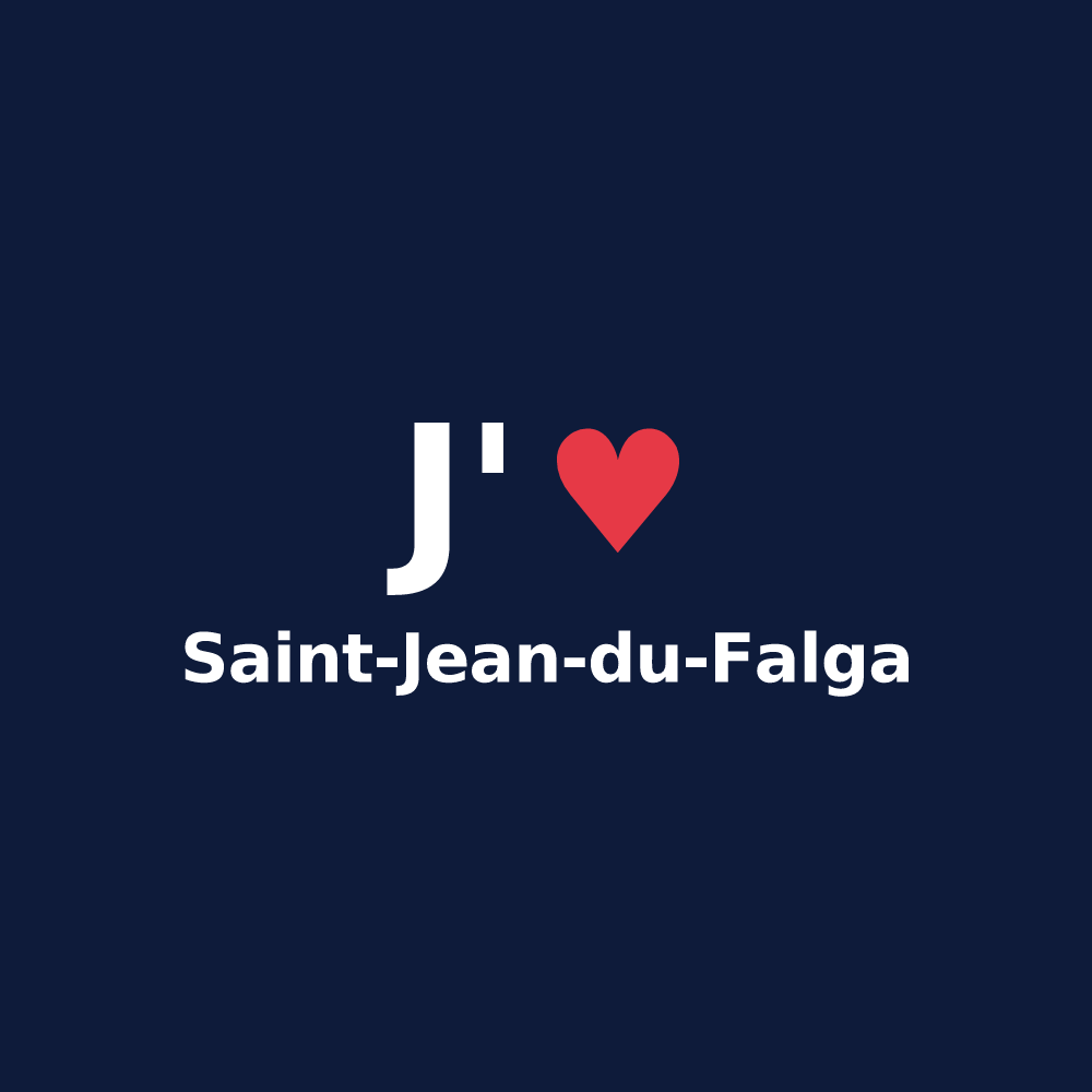 T-shirt personnalisé Saint-Jean-du-Falga — design « J'aime Saint-Jean-du-Falga » imprimé sur le t-shirt
