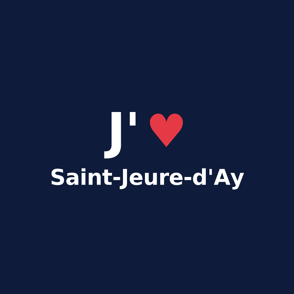 T-shirt personnalisé Saint-Jeure-d'Ay — design J'aime Saint-Jeure-d'Ay