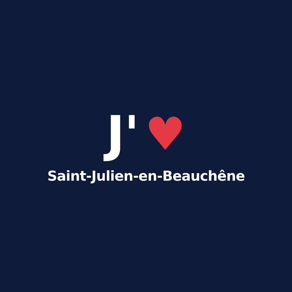 T-shirt personnalisé Saint-Julien-en-Beauchêne — design « J'aime Saint-Julien-en-Beauchêne » imprimé sur le t-shirt