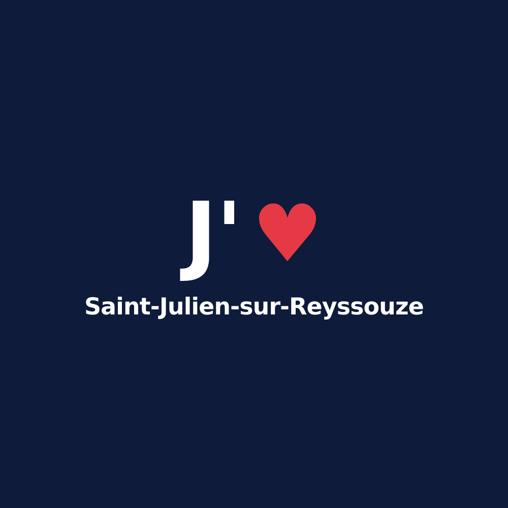 T-shirt personnalisé Saint-Julien-sur-Reyssouze — design « J'aime Saint-Julien-sur-Reyssouze » imprimé sur le t-shirt