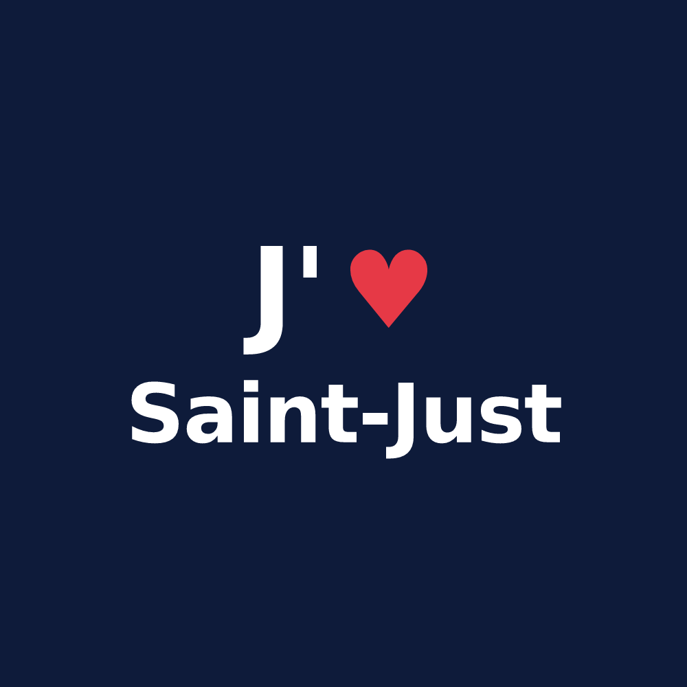 T-shirt personnalisé Saint-Just — design J'aime Saint-Just