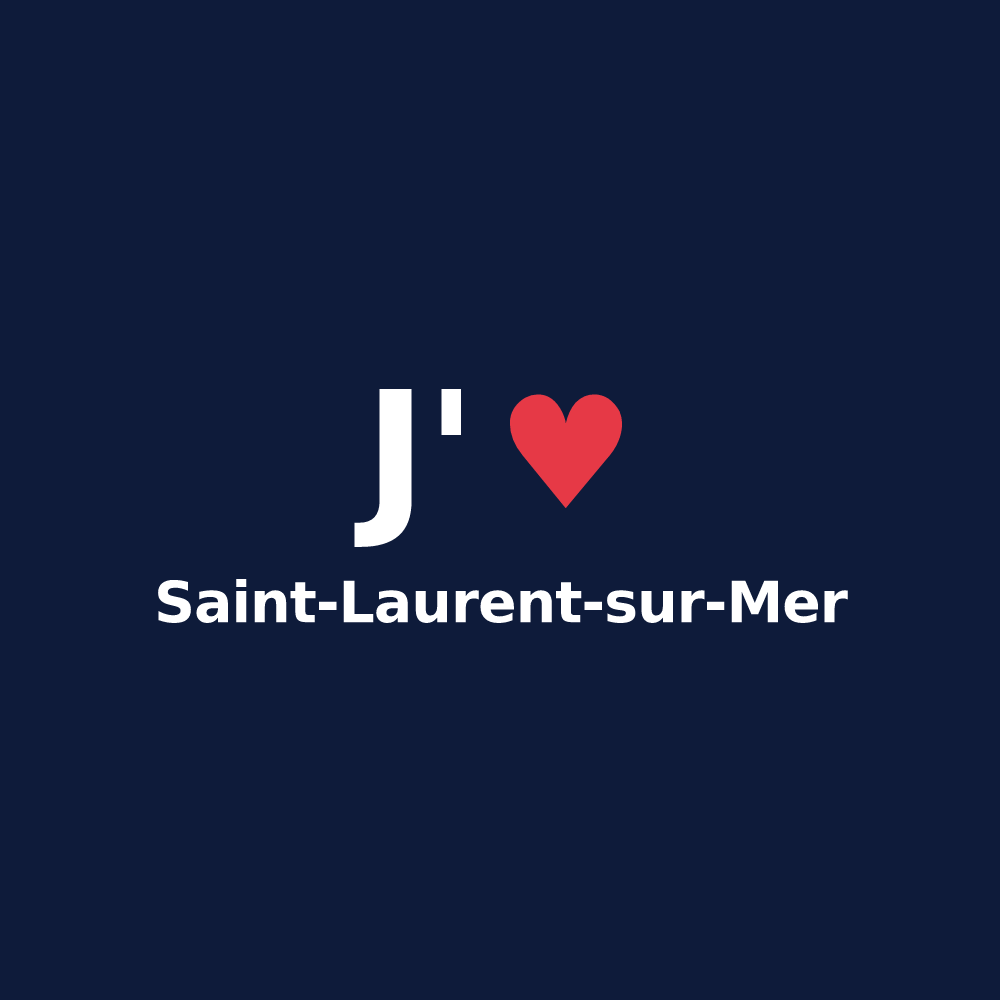 T-shirt personnalisé Saint-Laurent-sur-Mer — design « J'aime Saint-Laurent-sur-Mer » imprimé sur le t-shirt