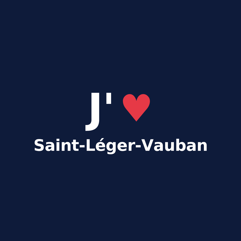 T-shirt personnalisé Saint-Léger-Vauban — design J'aime Saint-Léger-Vauban