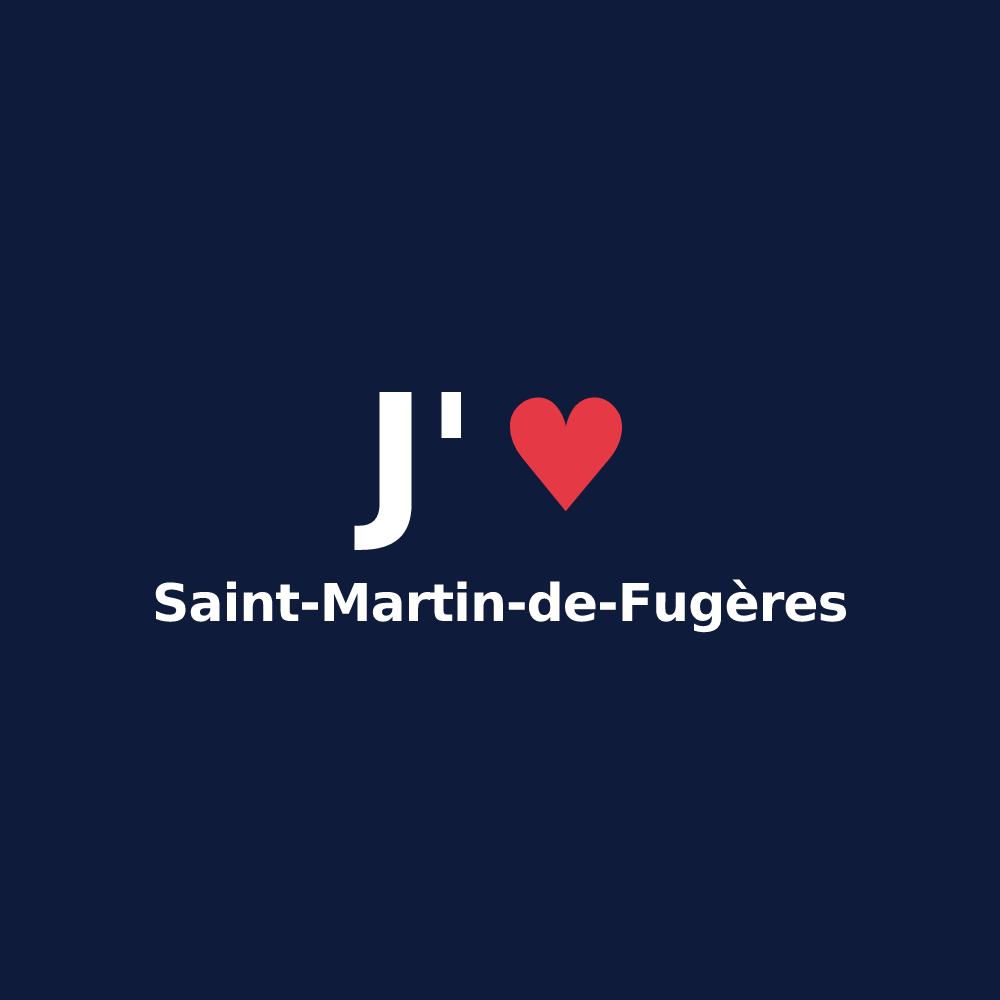 T-shirt personnalisé Saint-Martin-de-Fugères — design J'aime Saint-Martin-de-Fugères