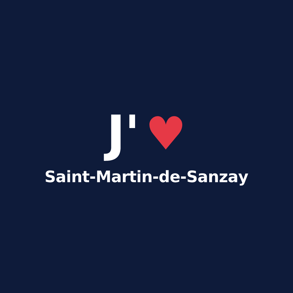 T-shirt personnalisé Saint-Martin-de-Sanzay — design J'aime Saint-Martin-de-Sanzay