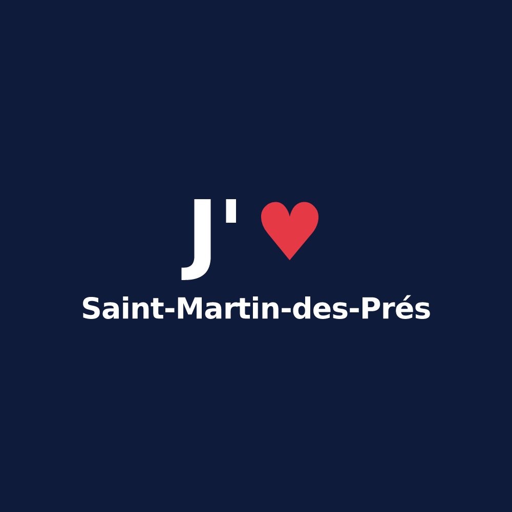 T-shirt personnalisé Saint-Martin-des-Prés — design J'aime Saint-Martin-des-Prés