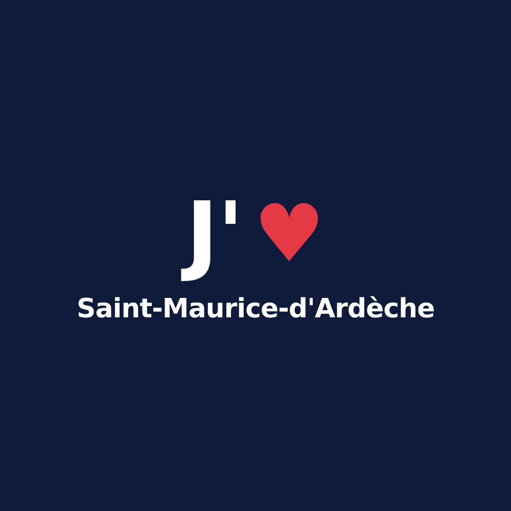 T-shirt personnalisé Saint-Maurice-d'Ardèche — design J'aime Saint-Maurice-d'Ardèche