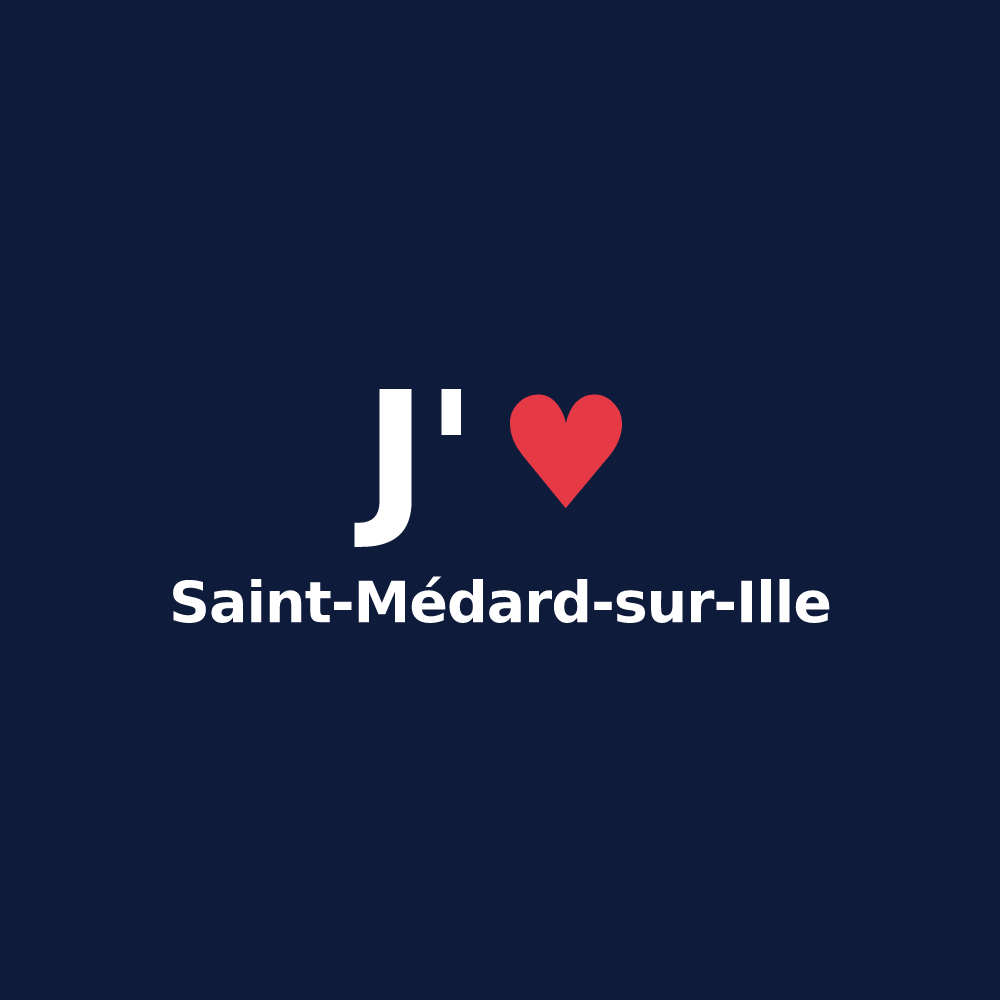 T-shirt personnalisé Saint-Médard-sur-Ille — design J'aime Saint-Médard-sur-Ille