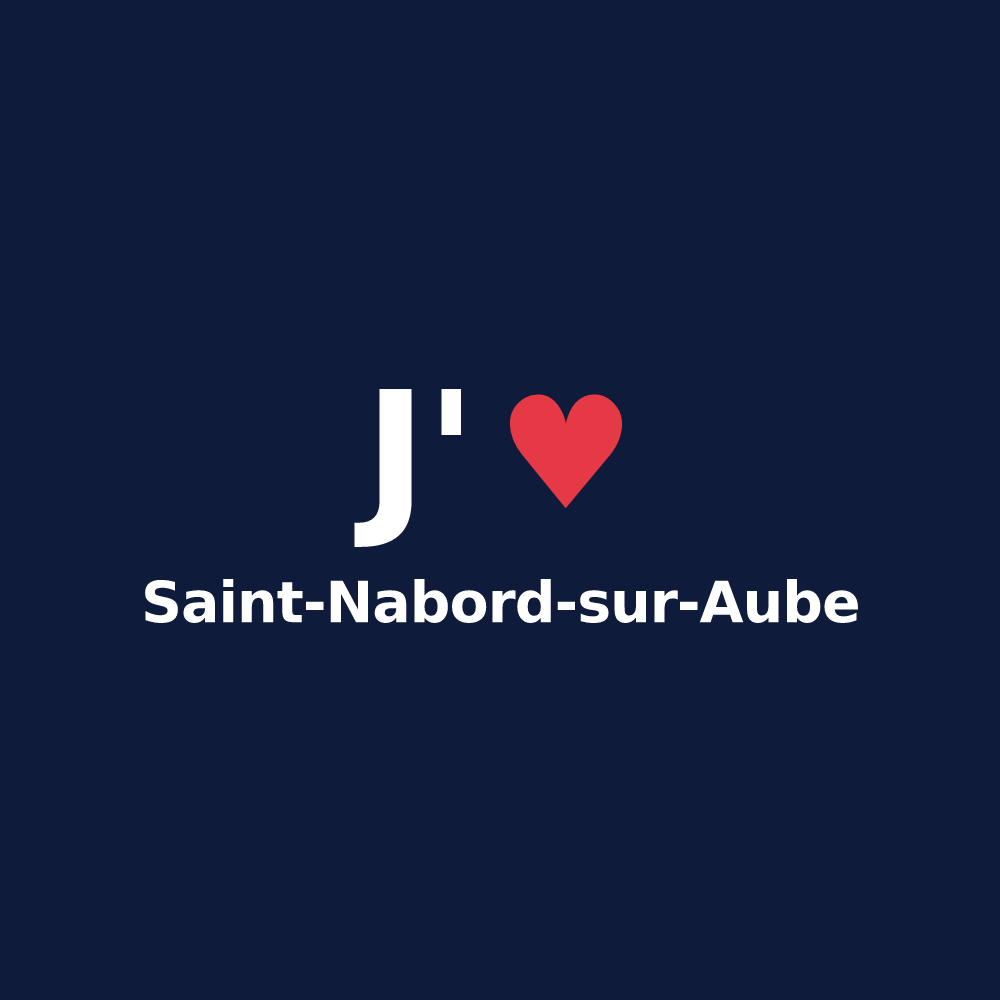 T-shirt personnalisé Saint-Nabord-sur-Aube — design « J'aime Saint-Nabord-sur-Aube » imprimé sur le t-shirt