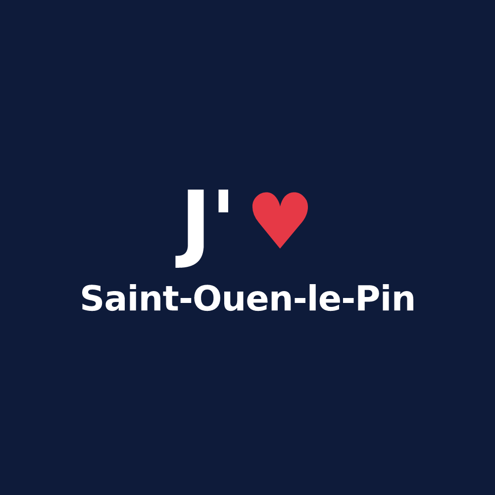 T-shirt personnalisé Saint-Ouen-le-Pin — design « J'aime Saint-Ouen-le-Pin » imprimé sur le t-shirt