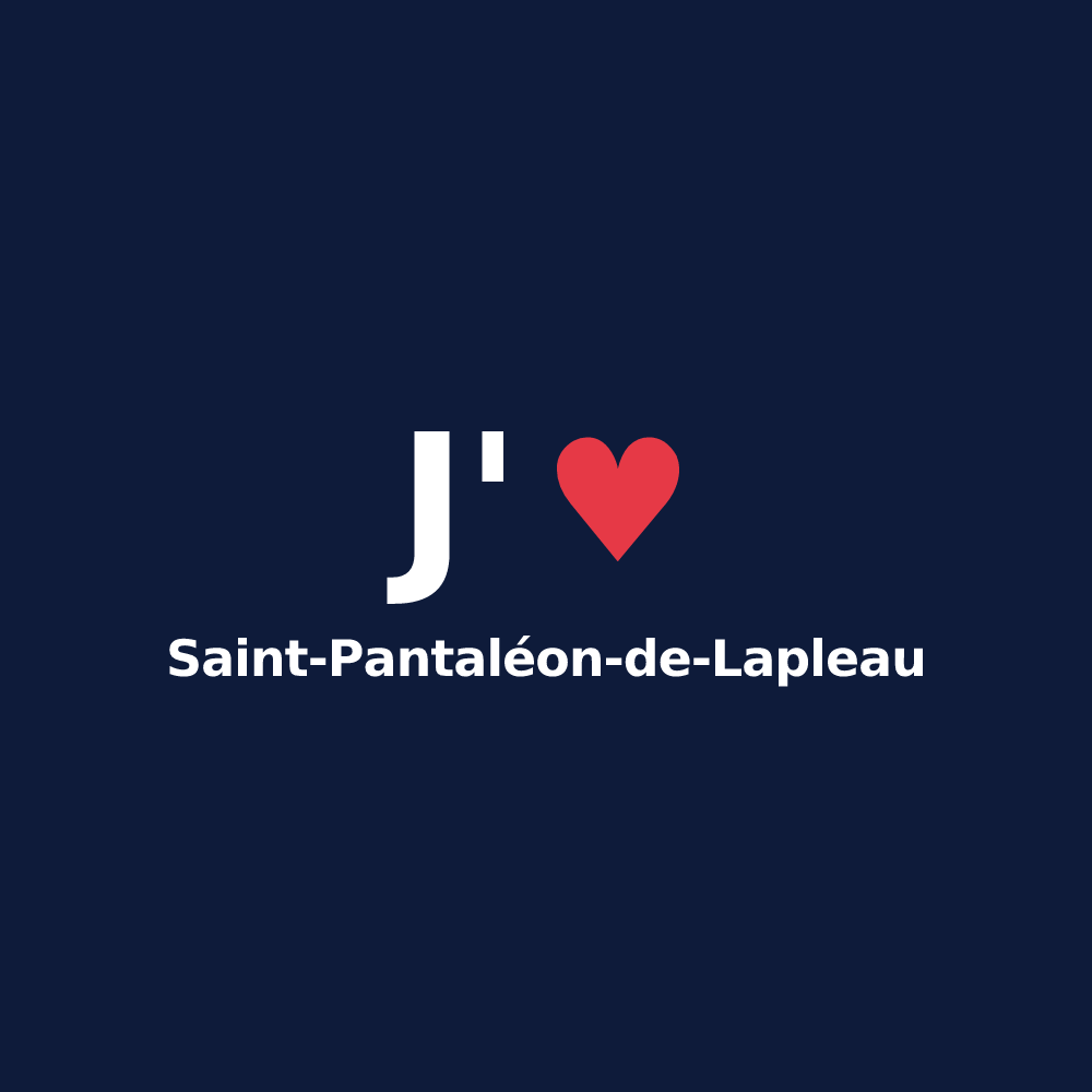 T-shirt personnalisé Saint-Pantaléon-de-Lapleau — design J'aime Saint-Pantaléon-de-Lapleau