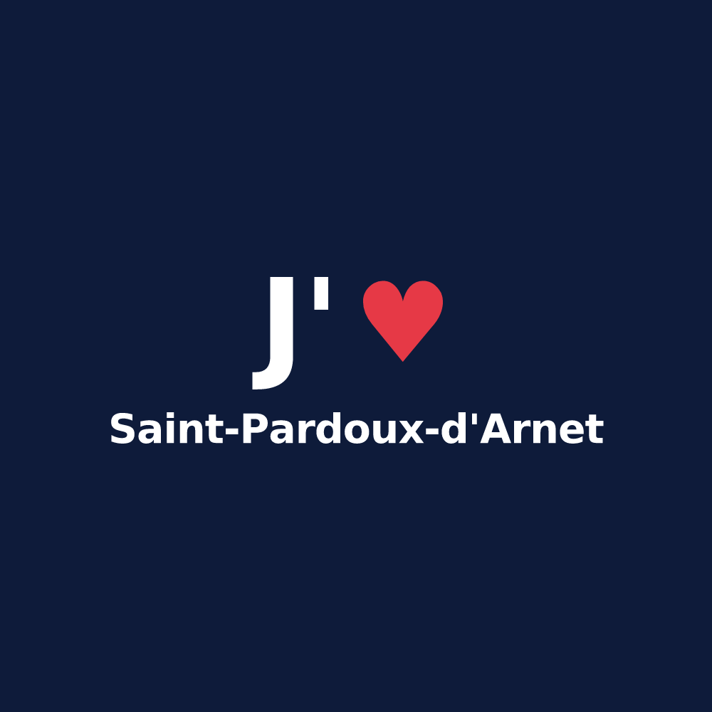 T-shirt personnalisé Saint-Pardoux-d'Arnet — design J'aime Saint-Pardoux-d'Arnet