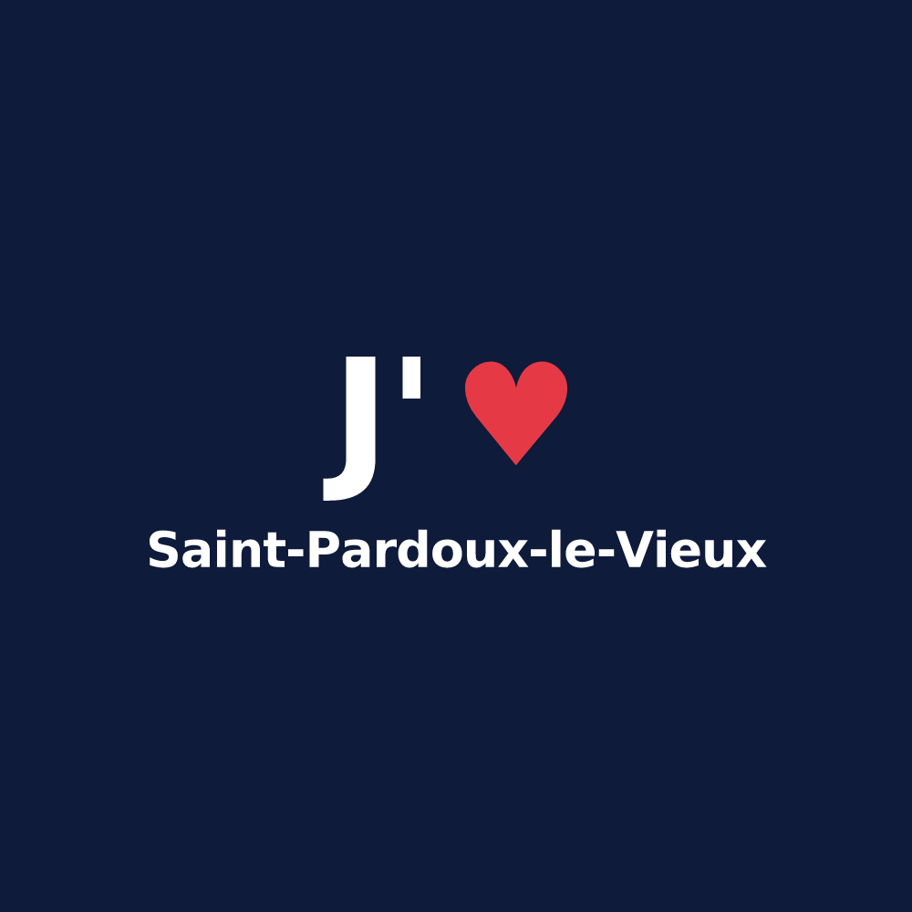 T-shirt personnalisé Saint-Pardoux-le-Vieux — design J'aime Saint-Pardoux-le-Vieux