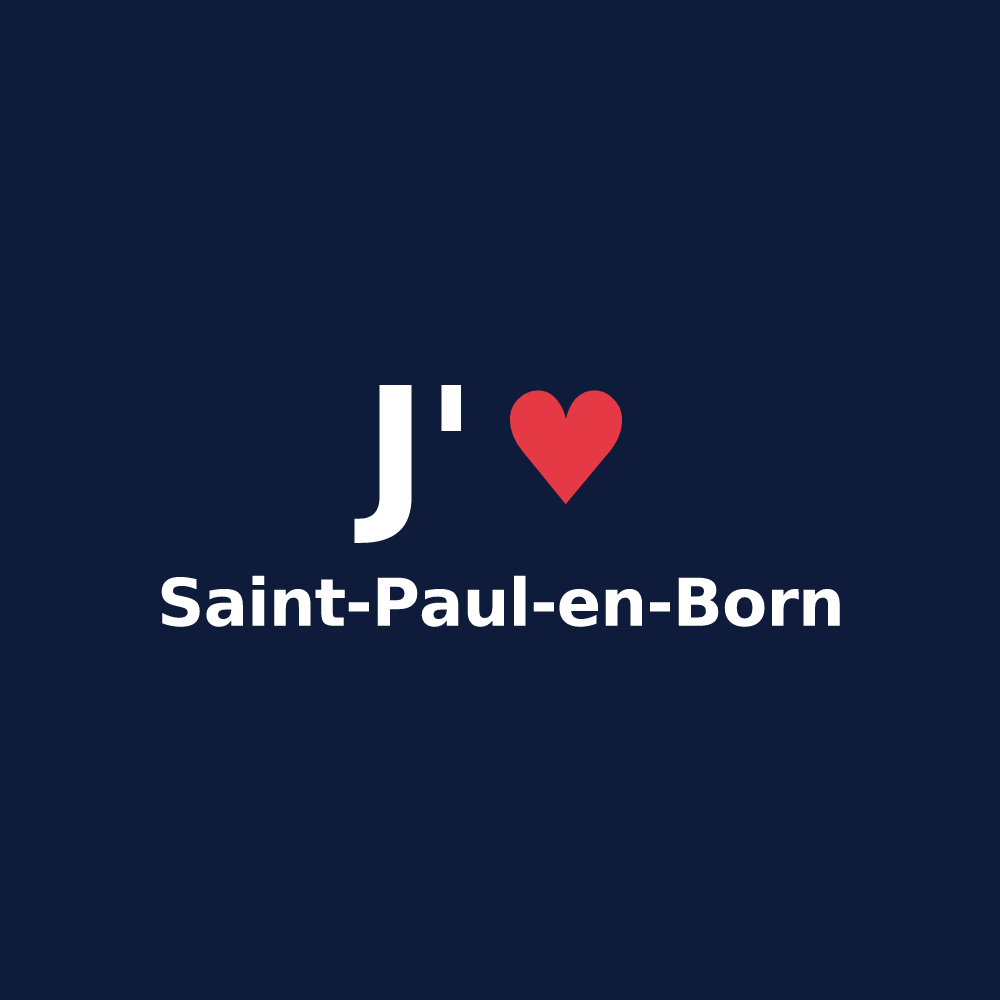 T-shirt personnalisé Saint-Paul-en-Born — design J'aime Saint-Paul-en-Born