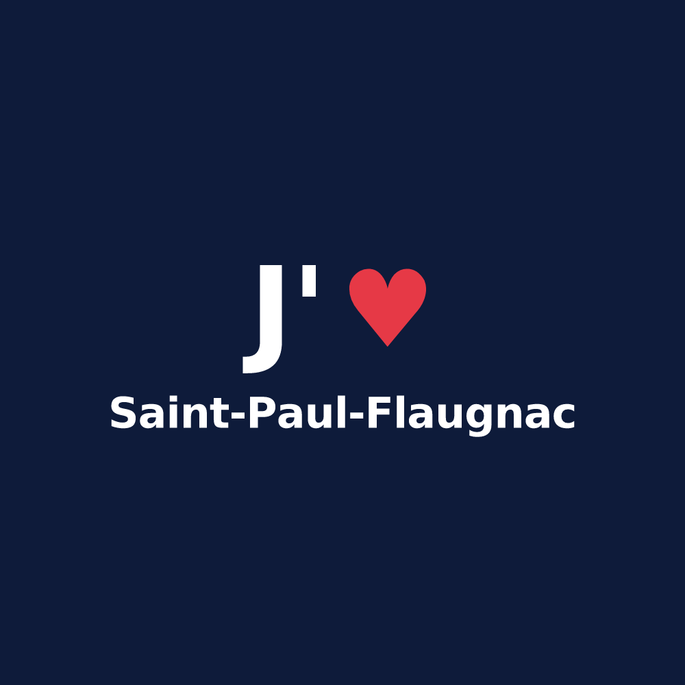 T-shirt personnalisé Saint-Paul-Flaugnac — design J'aime Saint-Paul-Flaugnac