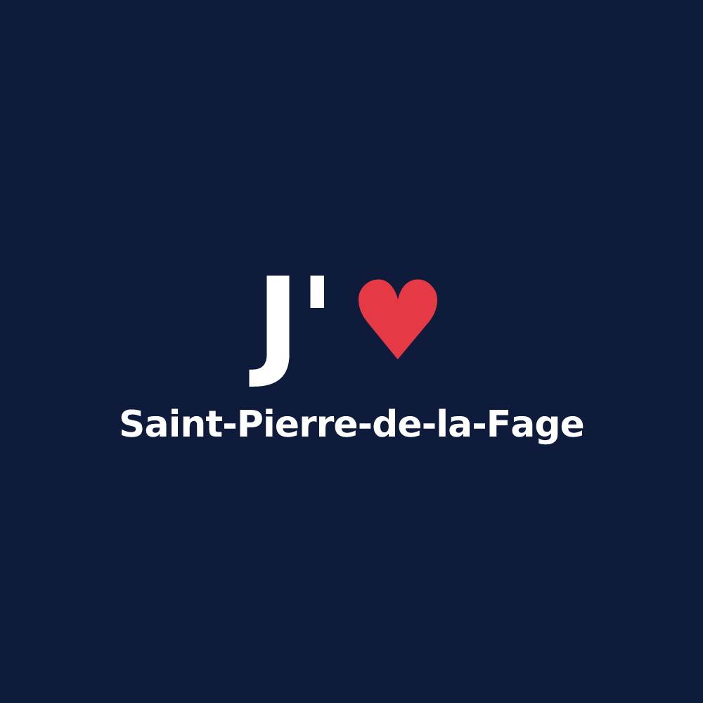 T-shirt personnalisé Saint-Pierre-de-la-Fage — design J'aime Saint-Pierre-de-la-Fage