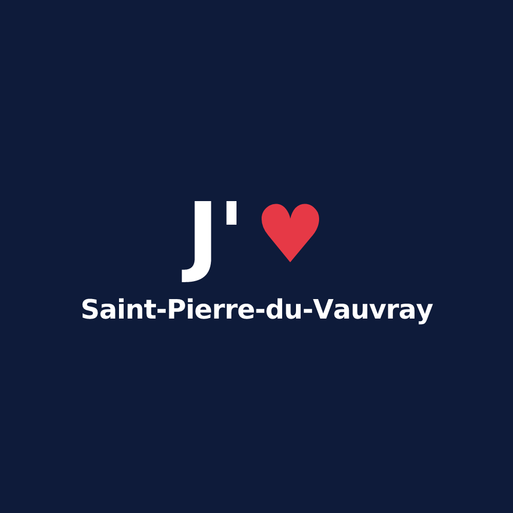 T-shirt personnalisé Saint-Pierre-du-Vauvray — design J'aime Saint-Pierre-du-Vauvray