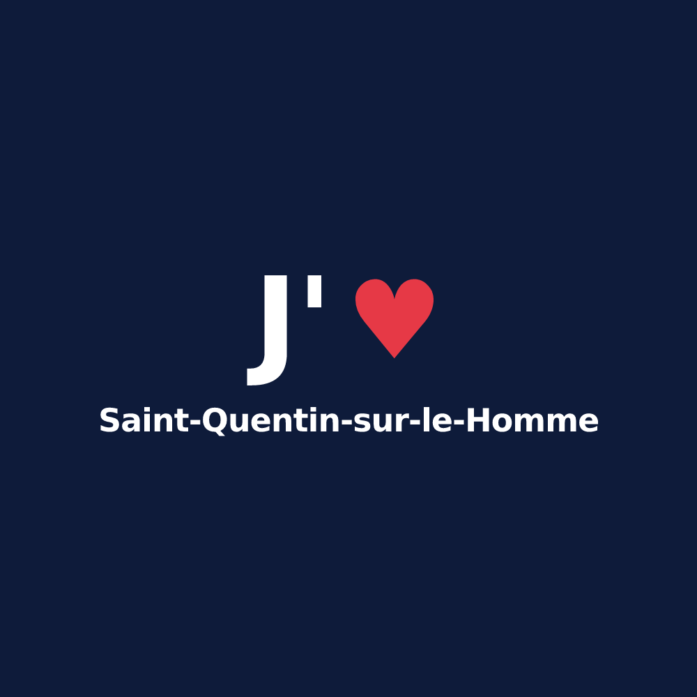 T-shirt personnalisé Saint-Quentin-sur-le-Homme — design J'aime Saint-Quentin-sur-le-Homme