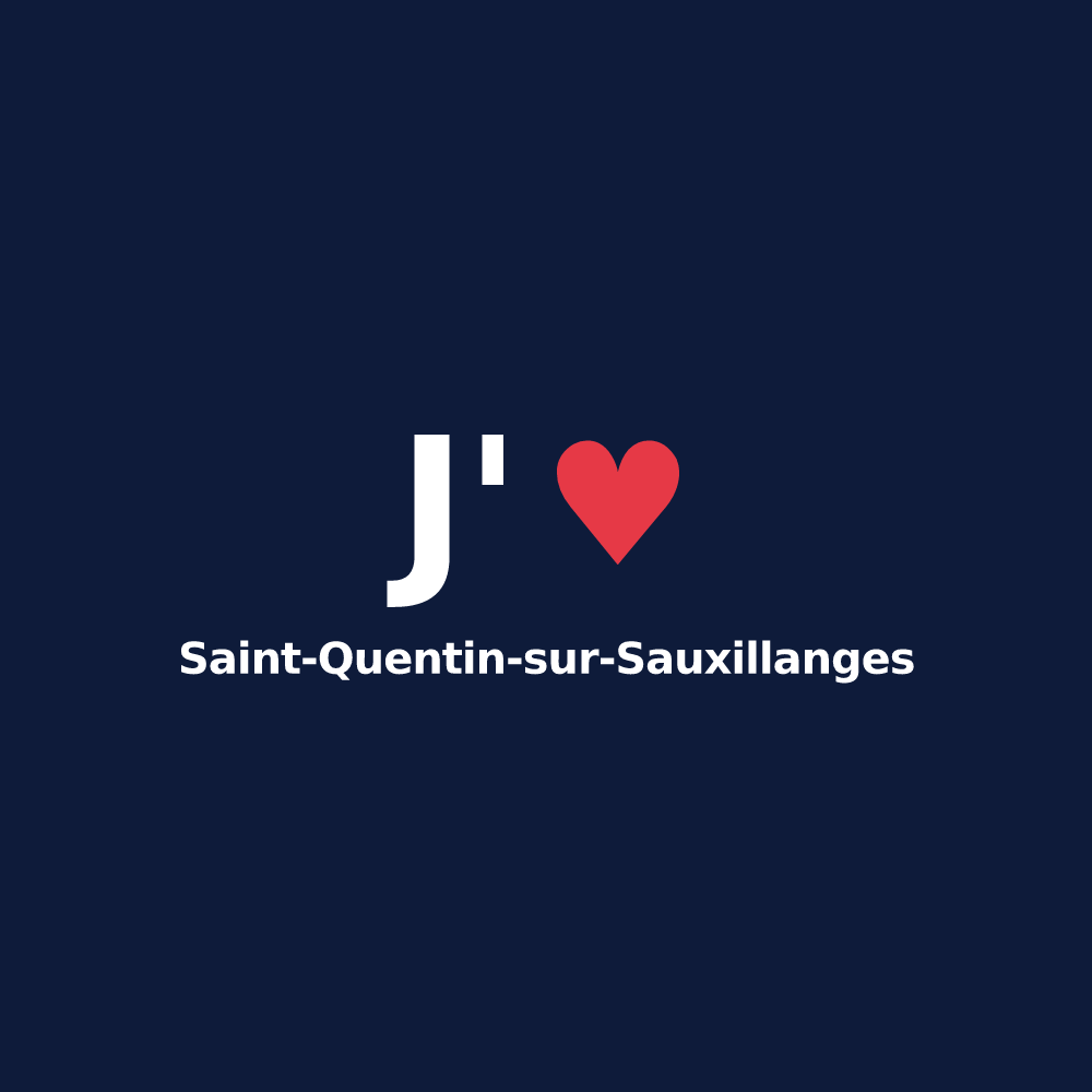 T-shirt personnalisé Saint-Quentin-sur-Sauxillanges — design J'aime Saint-Quentin-sur-Sauxillanges