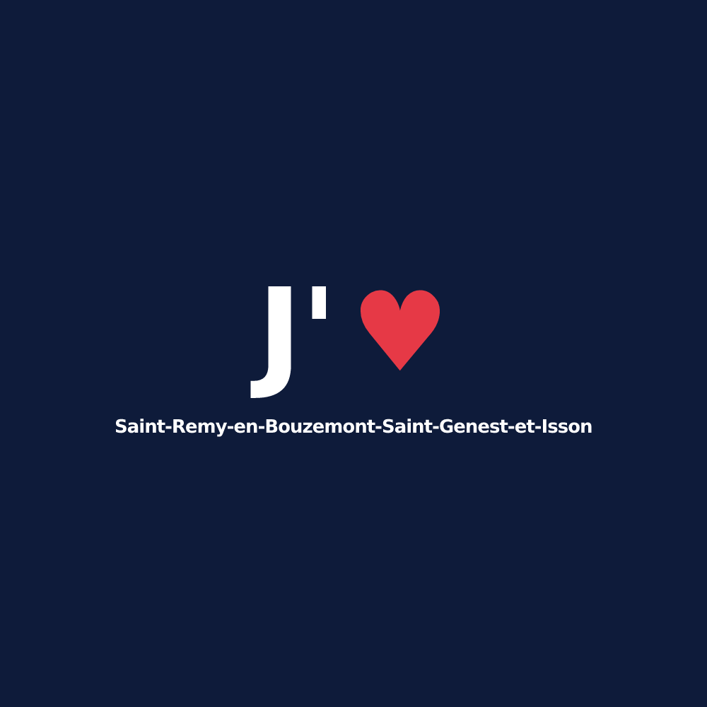 T-shirt personnalisé Saint-Remy-en-Bouzemont-Saint-Genest-et-Isson — design J'aime Saint-Remy-en-Bouzemont-Saint-Genest-et-Isson