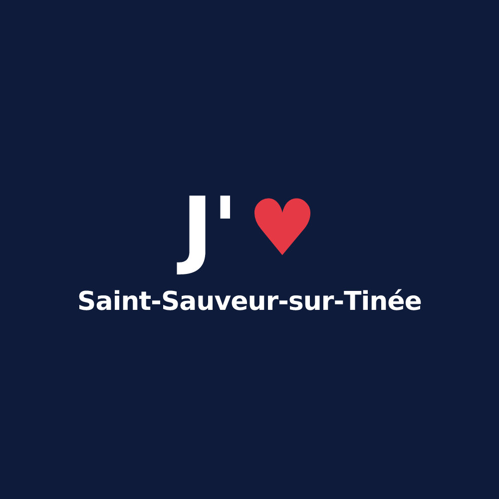 T-shirt personnalisé Saint-Sauveur-sur-Tinée — design « J'aime Saint-Sauveur-sur-Tinée » imprimé sur le t-shirt