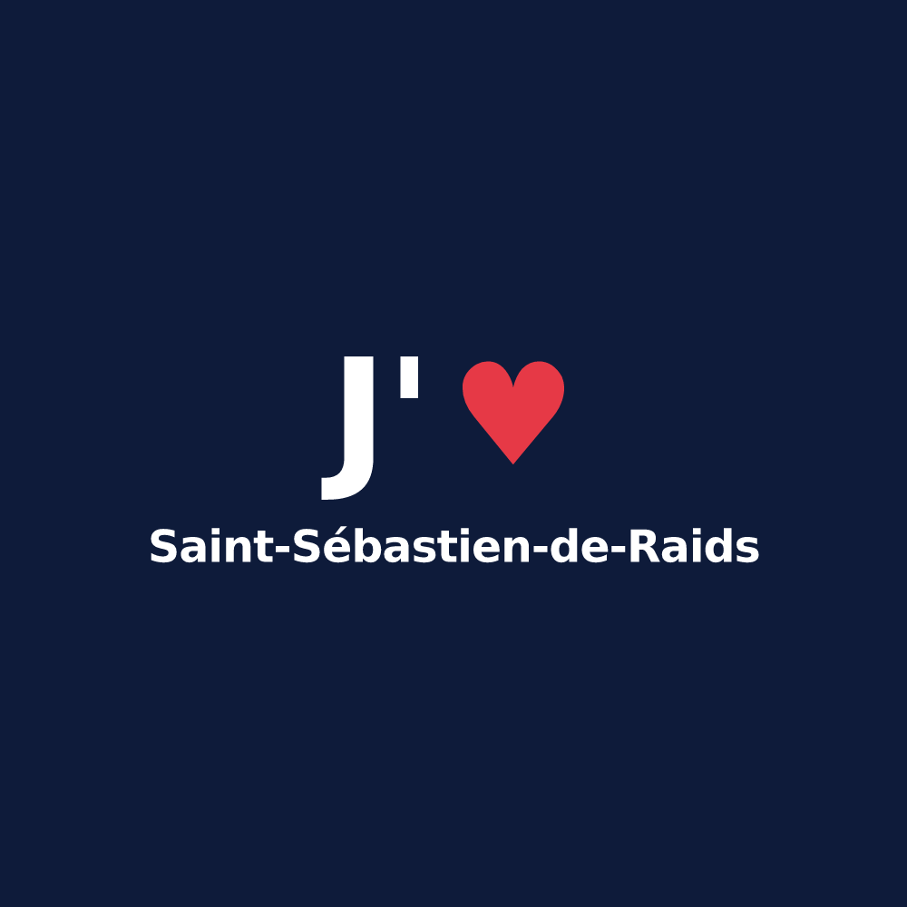 T-shirt personnalisé Saint-Sébastien-de-Raids — design J'aime Saint-Sébastien-de-Raids
