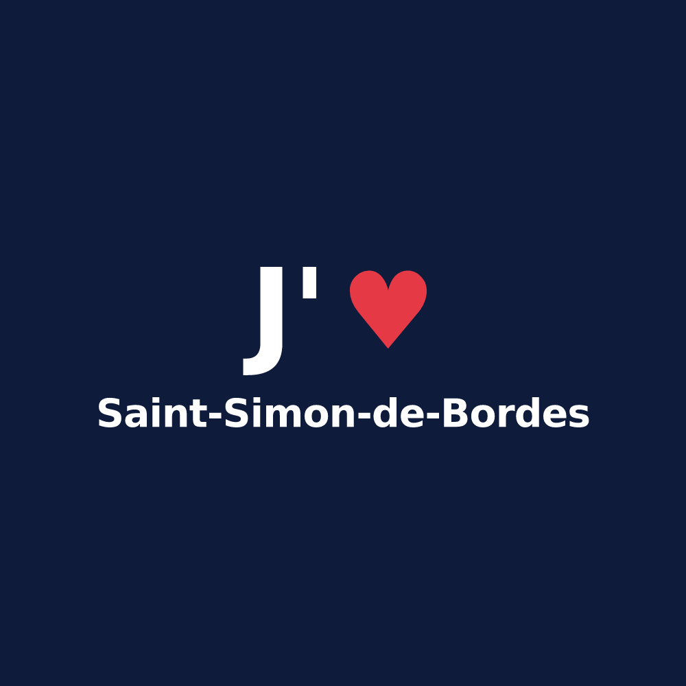 T-shirt personnalisé Saint-Simon-de-Bordes — design J'aime Saint-Simon-de-Bordes