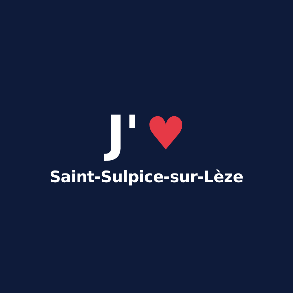 T-shirt personnalisé Saint-Sulpice-sur-Lèze — design J'aime Saint-Sulpice-sur-Lèze
