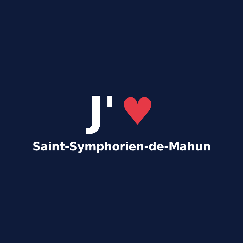 T-shirt personnalisé Saint-Symphorien-de-Mahun — design « J'aime Saint-Symphorien-de-Mahun » imprimé sur le t-shirt