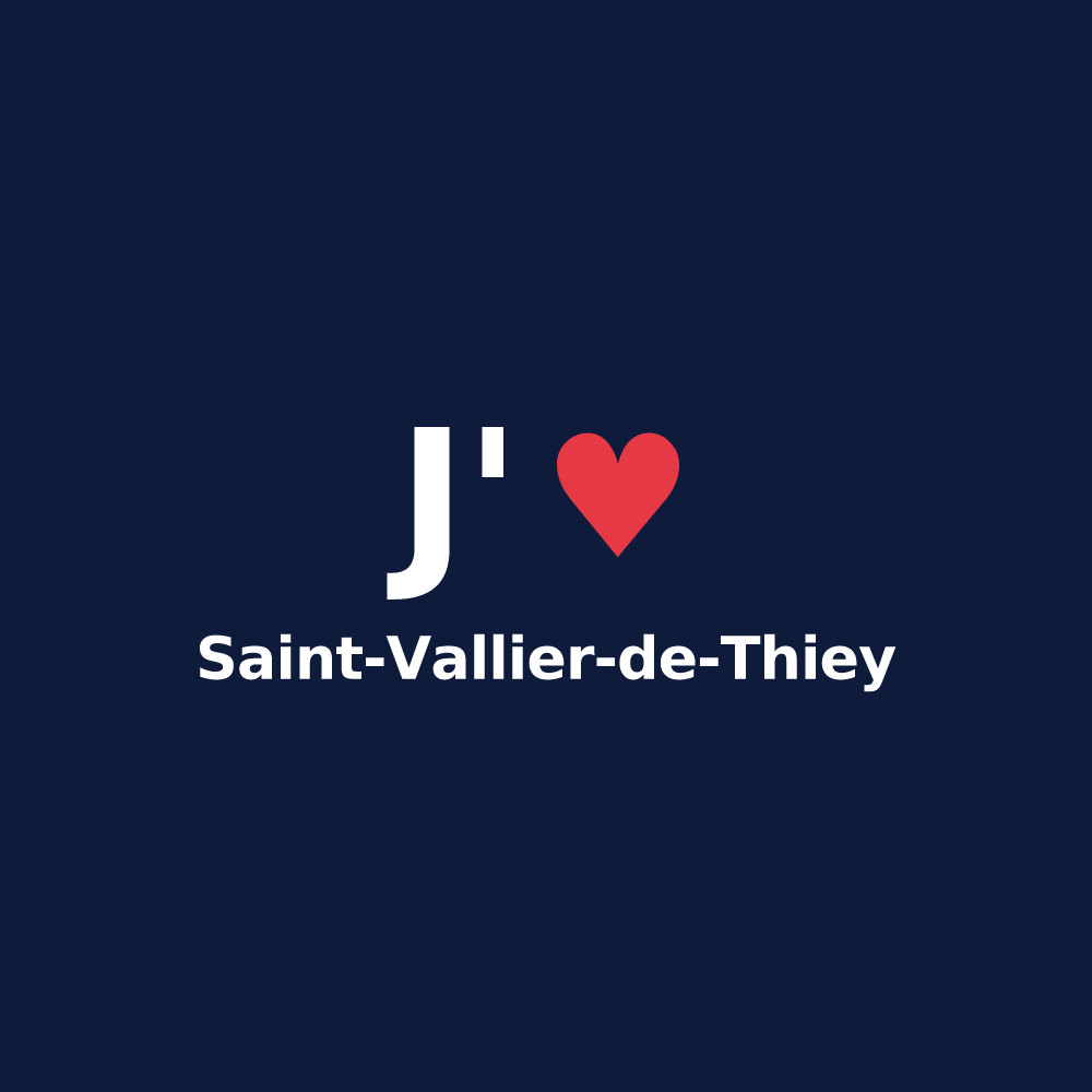 T-shirt personnalisé Saint-Vallier-de-Thiey — design J'aime Saint-Vallier-de-Thiey