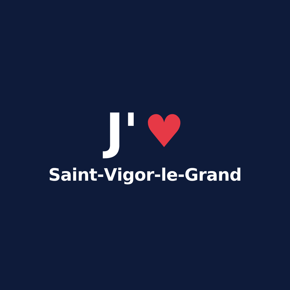 T-shirt personnalisé Saint-Vigor-le-Grand — design J'aime Saint-Vigor-le-Grand