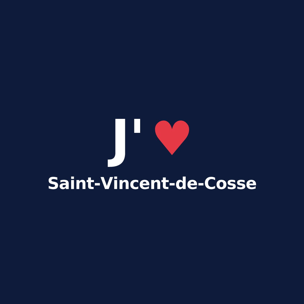 T-shirt personnalisé Saint-Vincent-de-Cosse — design J'aime Saint-Vincent-de-Cosse