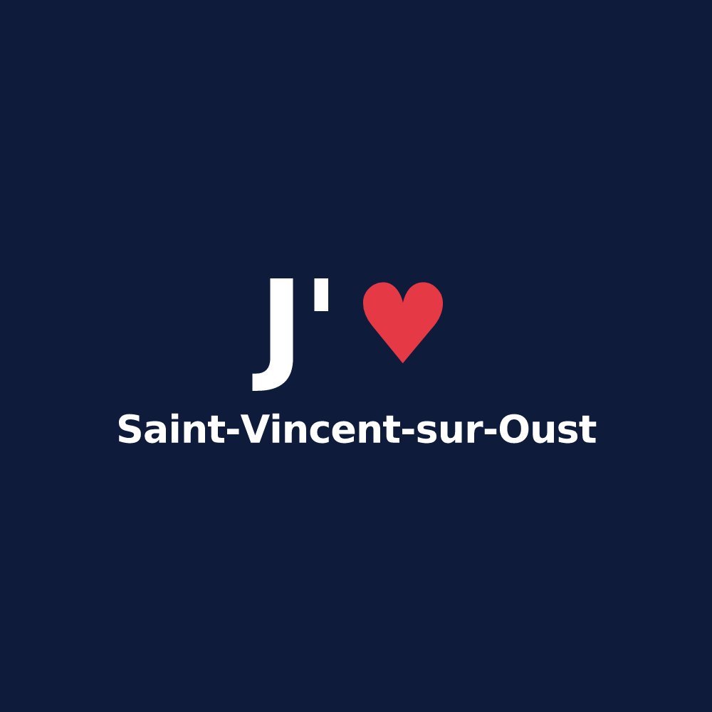 T-shirt personnalisé Saint-Vincent-sur-Oust — design J'aime Saint-Vincent-sur-Oust