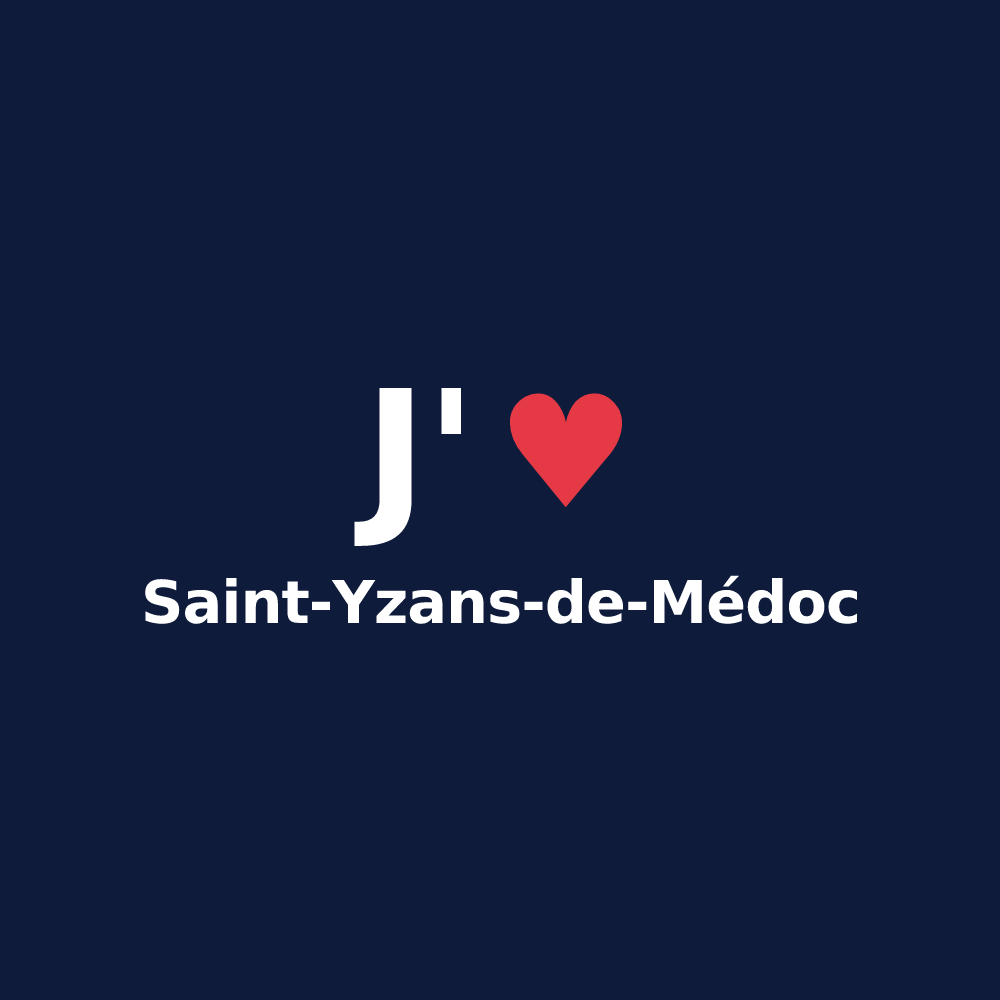 T-shirt personnalisé Saint-Yzans-de-Médoc — design J'aime Saint-Yzans-de-Médoc