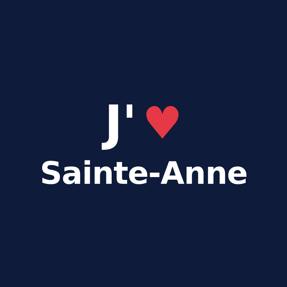 T-shirt personnalisé Sainte-Anne — design J'aime Sainte-Anne