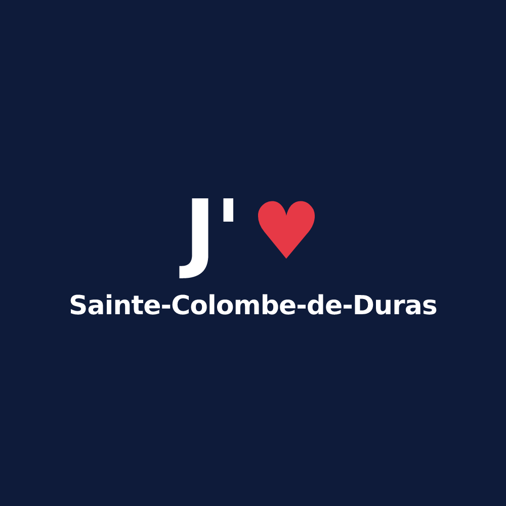 T-shirt personnalisé Sainte-Colombe-de-Duras — design J'aime Sainte-Colombe-de-Duras