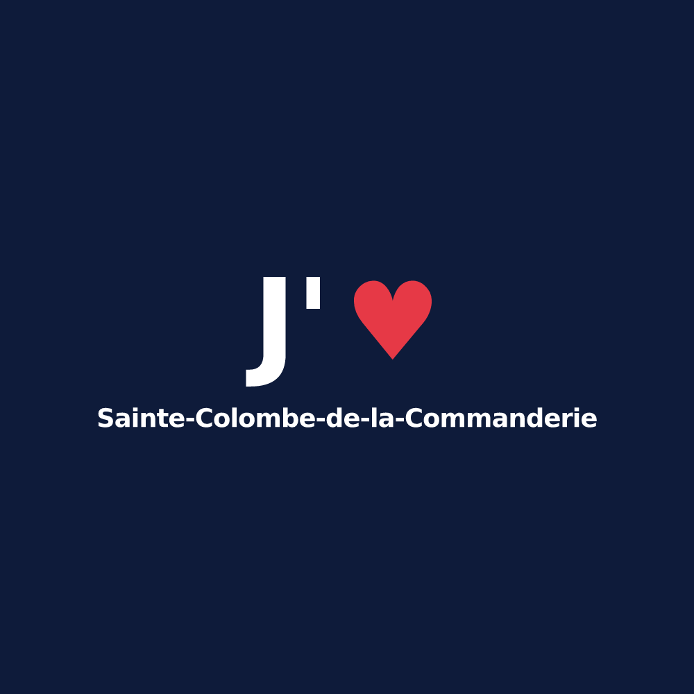 T-shirt personnalisé Sainte-Colombe-de-la-Commanderie — design J'aime Sainte-Colombe-de-la-Commanderie