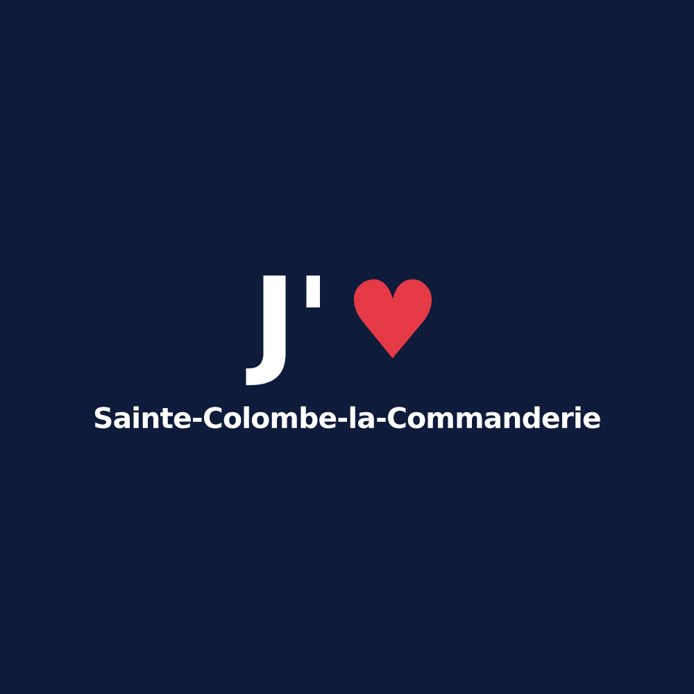 T-shirt personnalisé Sainte-Colombe-la-Commanderie — design J'aime Sainte-Colombe-la-Commanderie
