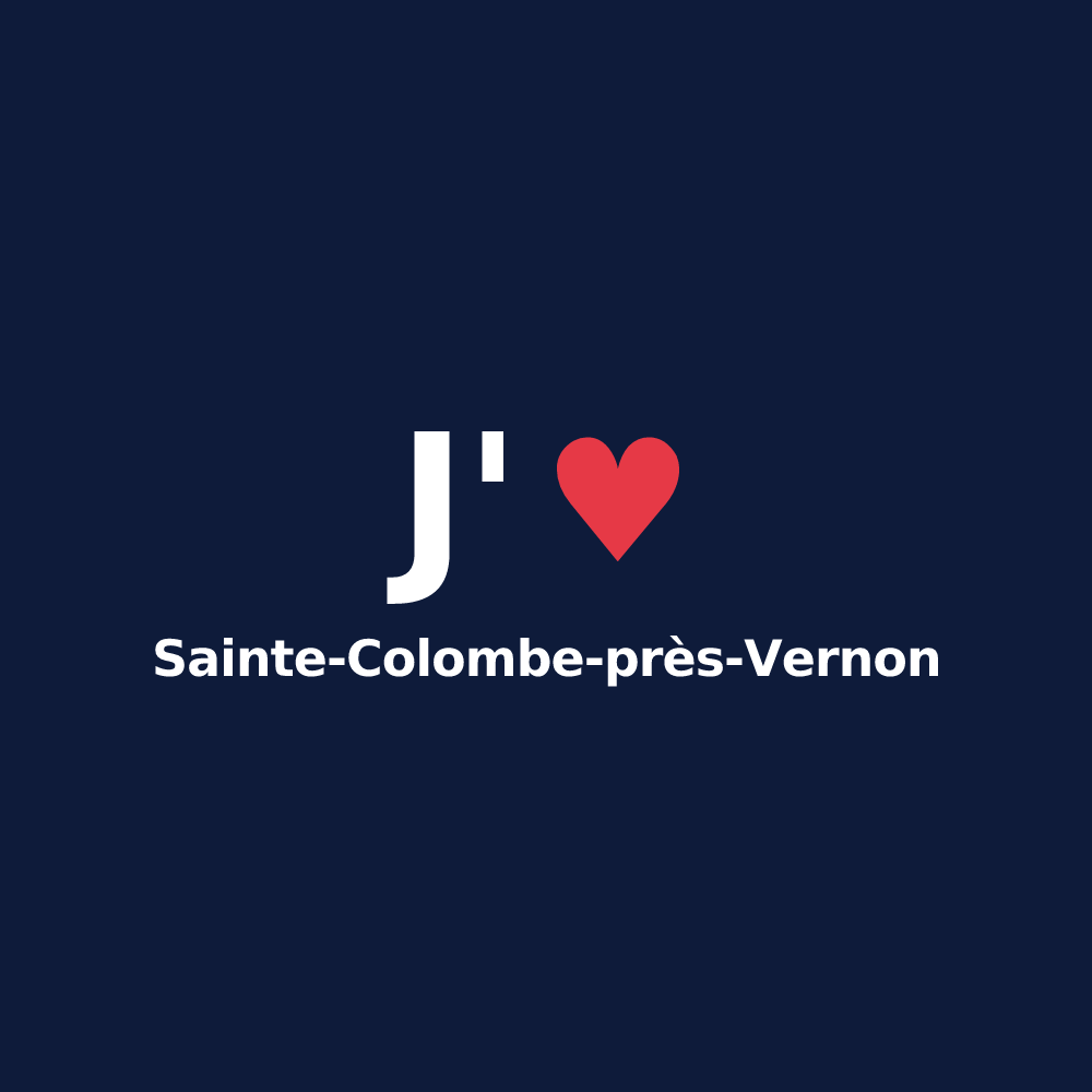 T-shirt personnalisé Sainte-Colombe-près-Vernon — design J'aime Sainte-Colombe-près-Vernon