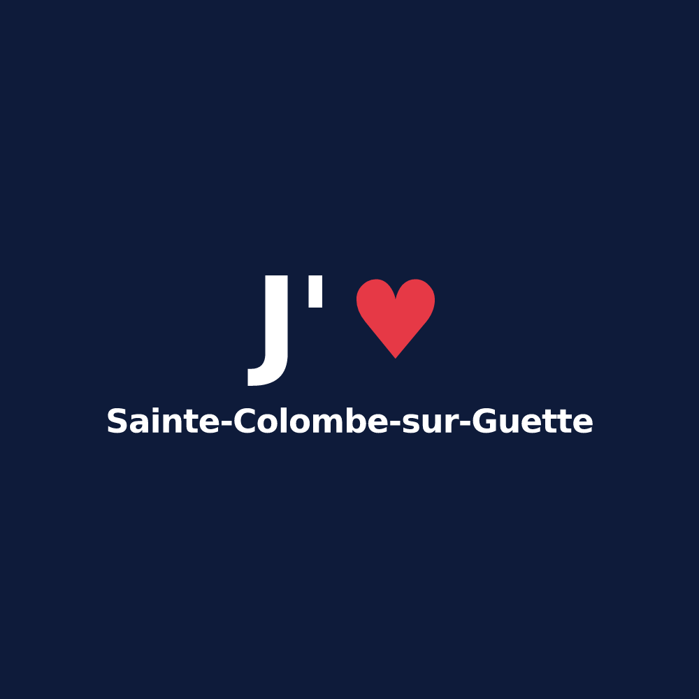 T-shirt personnalisé Sainte-Colombe-sur-Guette — design J'aime Sainte-Colombe-sur-Guette