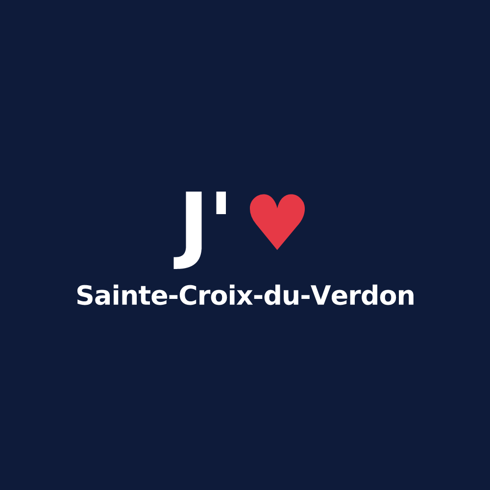 T-shirt personnalisé Sainte-Croix-du-Verdon — design J'aime Sainte-Croix-du-Verdon